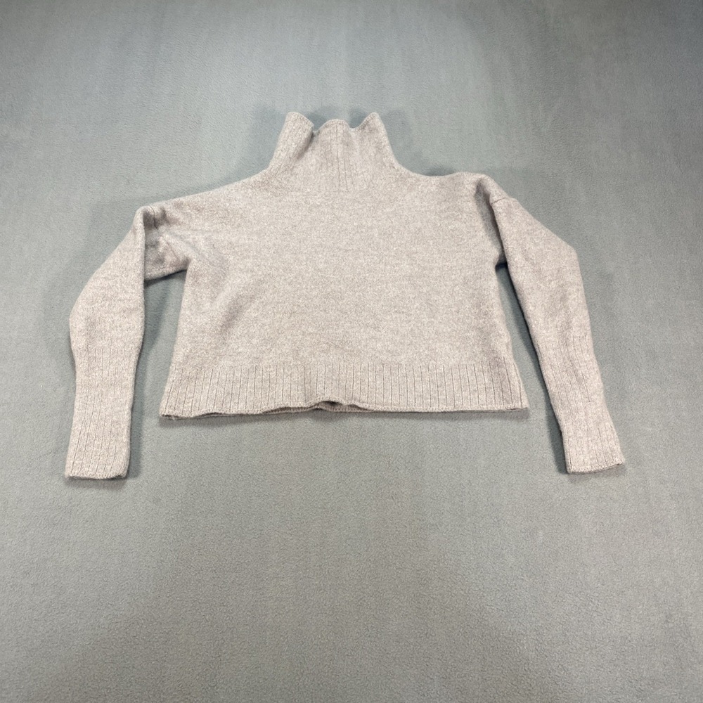 Rachel‎ Zoe Women's Small Cropped Turtleneck Sweater 100% Extrafine Merino Wool